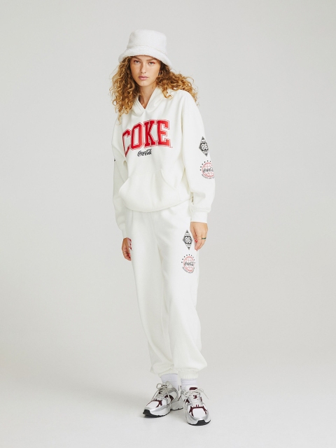 

H&M Woman White Oversized printed hoodie