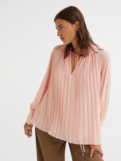 

H&M Pink Pleated Chiffon Blouse