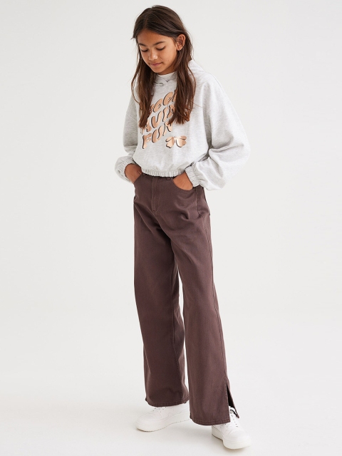 

H&M Girls Brown Wide Fit High twill trousers