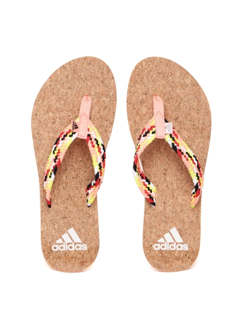 

ADIDAS Women Peach-Coloured & Brown Beach Cork Thong Flip-Flops