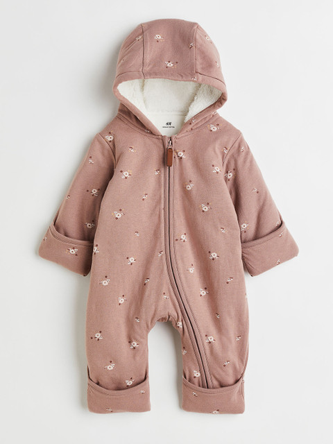 

H&M Girls Pink Hooded All-In-One Suit