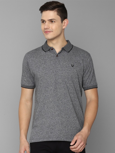 

Allen Solly Men Grey Polo Collar Regular Fit Cotton T-shirt
