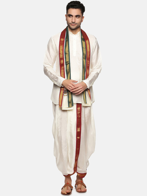

Sethukrishna Men Kurti with Dhoti Pants, Cream