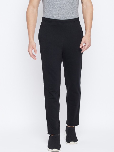 

THE MILLION CLUB Men Black Regular Fit Solid Track Pants