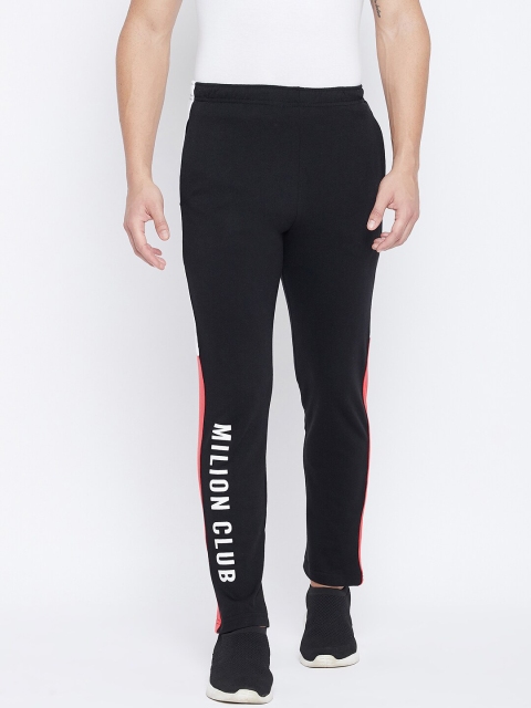 

THE MILLION CLUB Men Black Regular Fit Solid Track Pants