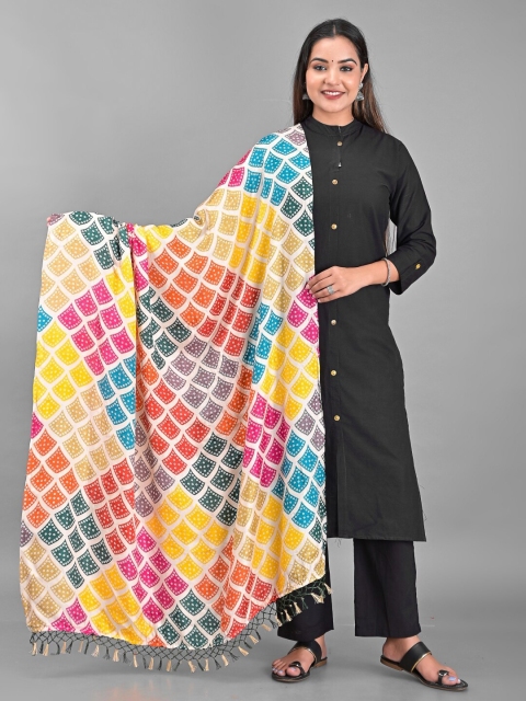 

Apratim Printed Bandhani Dupatta, Yellow
