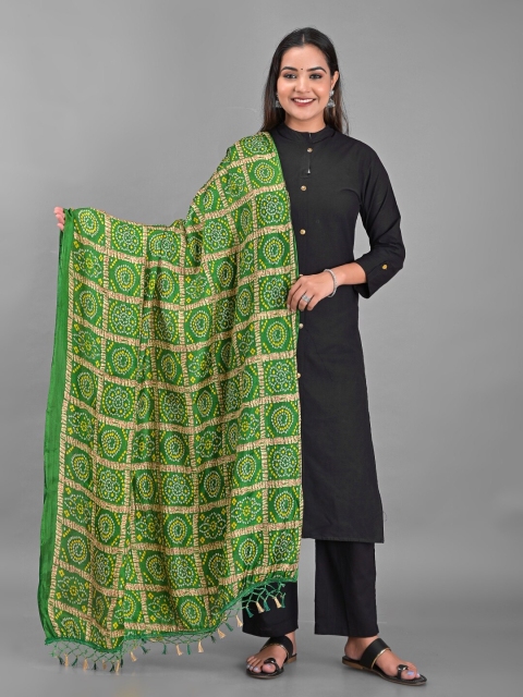 

Apratim Printed Bandhani Dupatta, Green