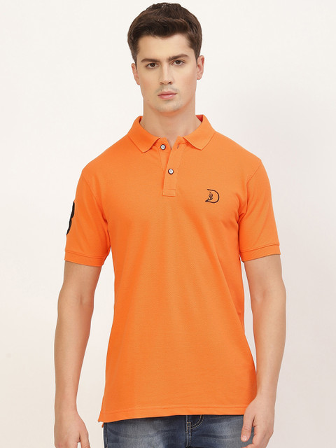 

PORTBLAIR Men Orange Pique Polo Collar T-shirt