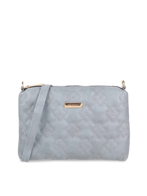 

WALKWAY by Metro Grey Embellished Structured Handheld Bag with Quilted