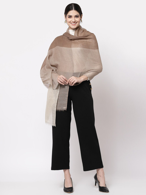

Calvadoss Women Solid Wool Stole, Beige
