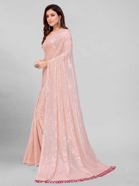 

Mitera Rose Embellished Sequinned Pure Georgette Saree