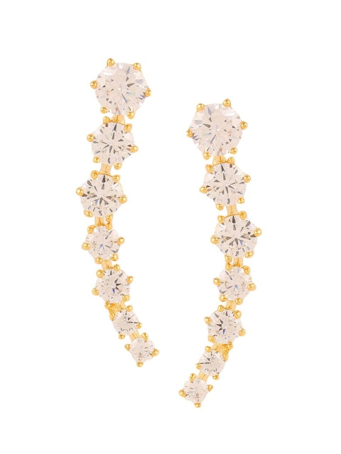 

Adwitiya Collection Gold-Plated Classic Drop Earrings