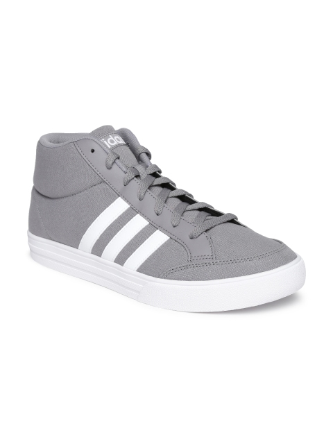 Adidas NEO Men Grey VS SET Solid Textile Mid-Top Sneakers available at myntra for Rs.1999
