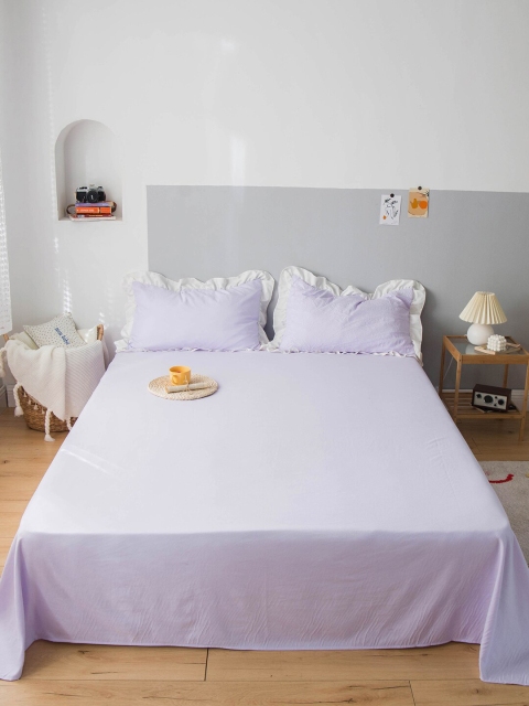

JC Collection Purple Solid Double King Bedding Set