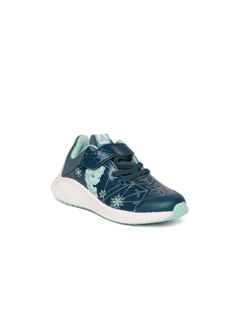 

ADIDAS Girls Teal Blue Disney Frozen Fortarun Elastic Laces C Running Shoes