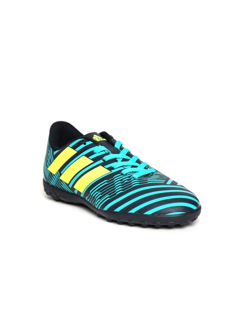 

ADIDAS Boys Navy & Teal Green NEMEZIZ 17.4 TF J Football Shoes, Navy blue