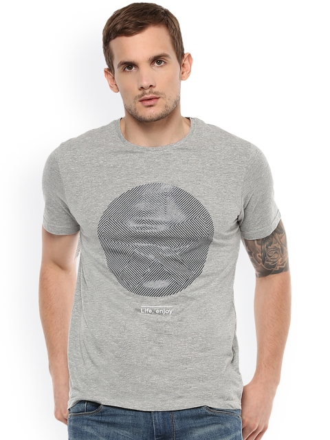 

Celio Men Grey Printed Round Neck T-shirt