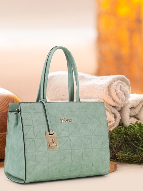 

Exotic Green PU Shopper Handheld Bag with Quilted