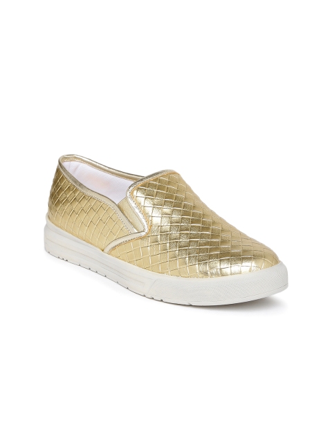 

Catwalk Women Gold-Toned Woven Design Synthetic Casual Shoes
