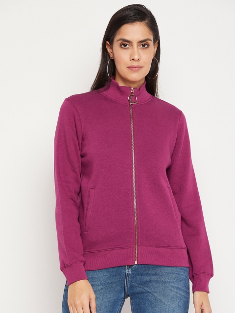 

Madame Women Pink Solid Sweatshirt