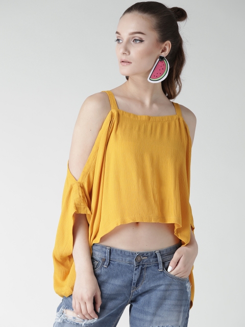 

FOREVER 21 Women Mustard Yellow Top