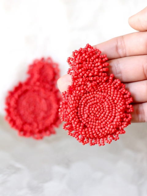 

Bellofox Red Contemporary Studs Earrings
