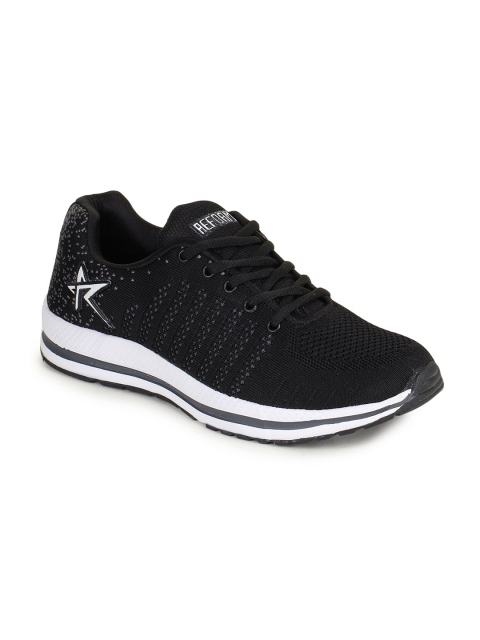 

REFOAM Men Black Mesh Running Non-Marking Sports Shoes