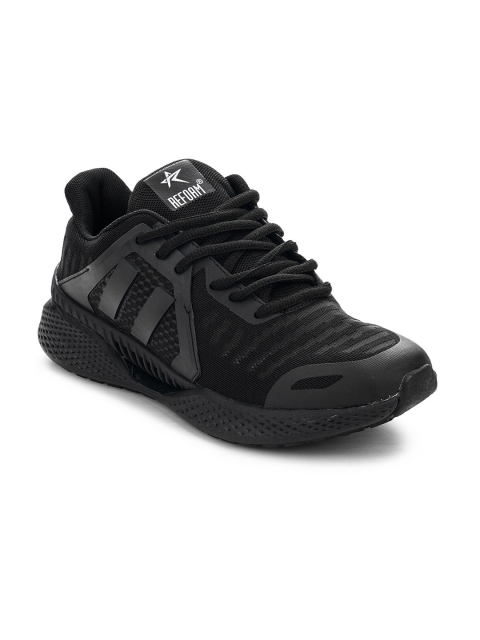 

REFOAM Men Black Mesh Running Non-Marking Memory Foam Sports Shoes