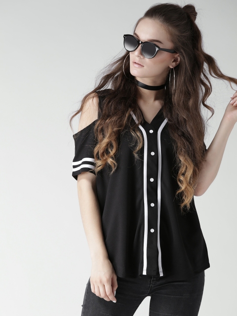 

FOREVER 21 Women Black Shirt Style Top