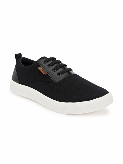 

REFOAM Men Black Woven Design Sneakers