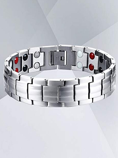 

UNIVERSITY TRENDZ Men Silver-Plated Link Bracelet