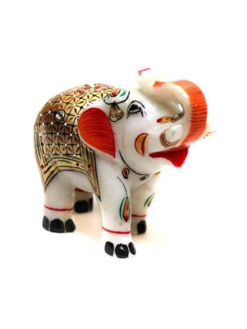 

Fashion Bizz Orange & Gold-Toned Textured Elephant Showpiece