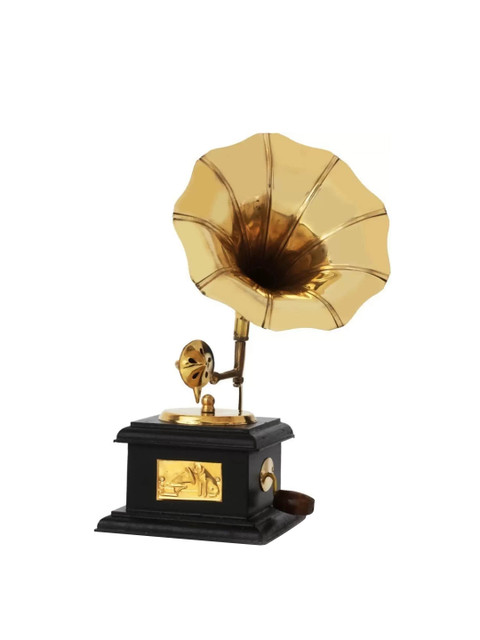 

Fashion Bizz Gold-Toned & Black Solid Gramophone Showpiece