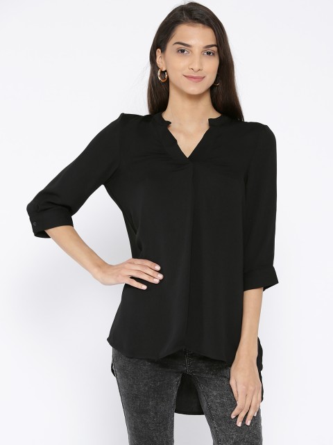 

Vero Moda Women Black High-Low Top