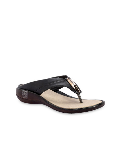

Khadims Women Open Toe Flats, Black