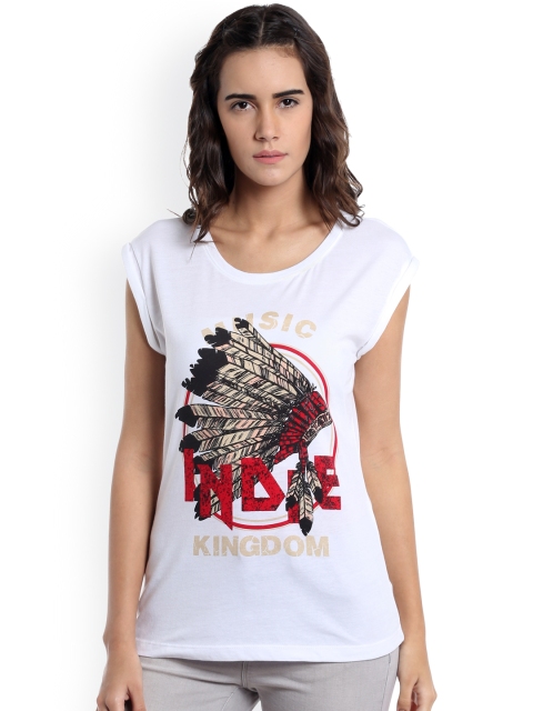 

Vero Moda Women White Printed T-shirt