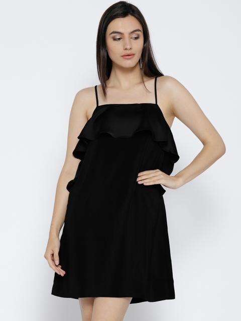 

Vero Moda Women Black Solid A-Line Dress
