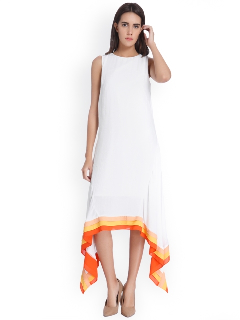 

Vero Moda Women White Solid Sheath Dress