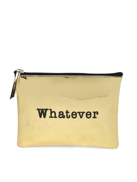 

Ayesha Girl Power Women Gold & Silver-Toned Printed Travel Pouch