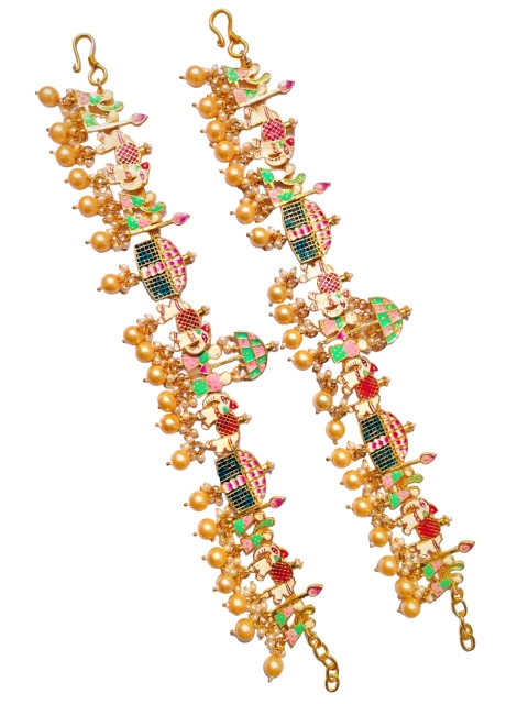 Sanjog Gold-Plated Traditional Bridal Palki Payal Wedding Anklet