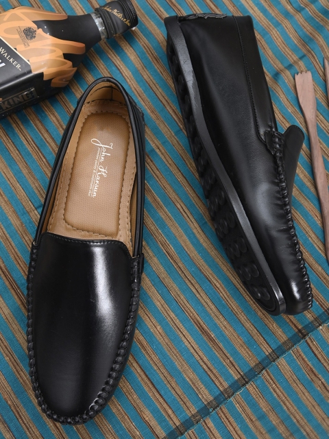 

John Karsun Men Black Printed Slip-On Sneakers