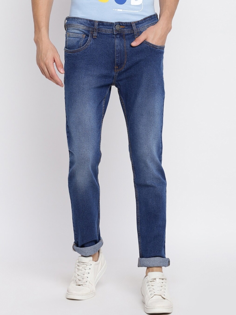 

abof Men Blue Slim Fit Heavy Fade Stretchable Jeans