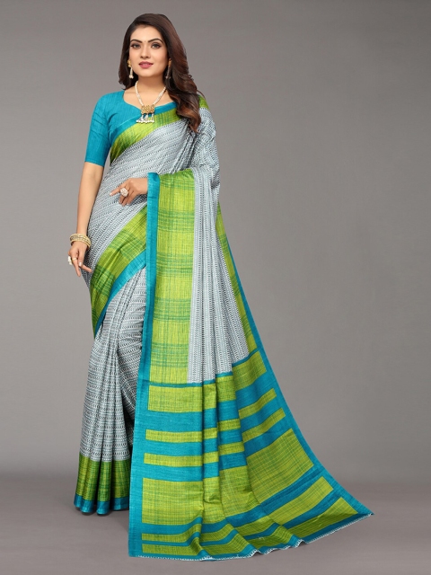 

KALINI Green & Blue Art Silk Saree