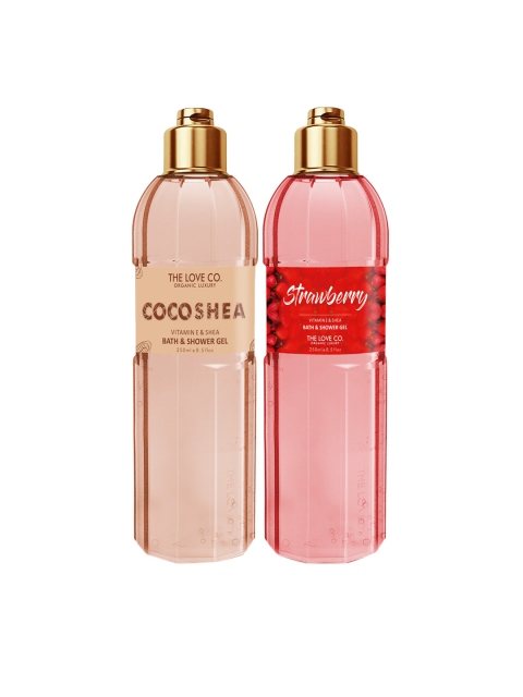 

THE LOVE CO. Set Of 2 Cocoshea + Straberry Bath & Shower Gel 250ml, Multi