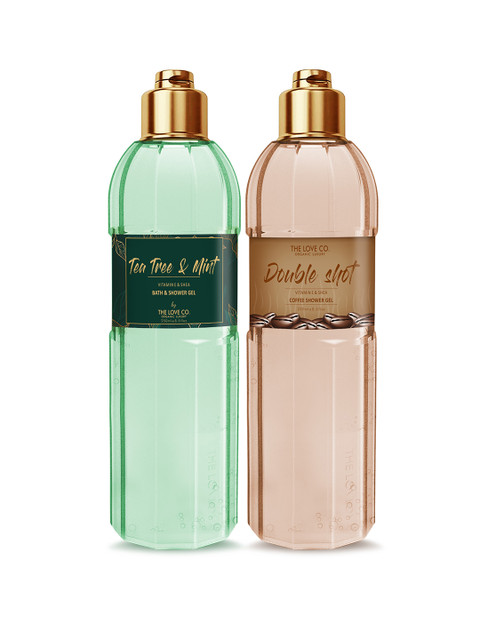 

THE LOVE CO. Set Of 2 Tea Tree & Mint Double Shot Bath & Shower Gel 250ml, Multi