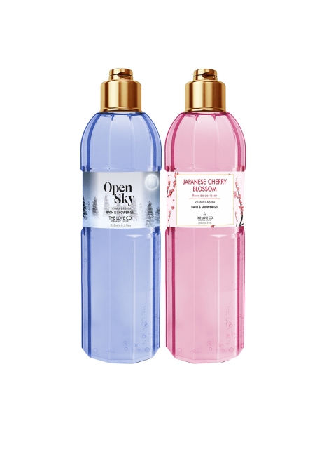 

THE LOVE CO. Set Of 2 Open Sky +Cherry Blossom Bath & Shower Gel 250ml, Multi