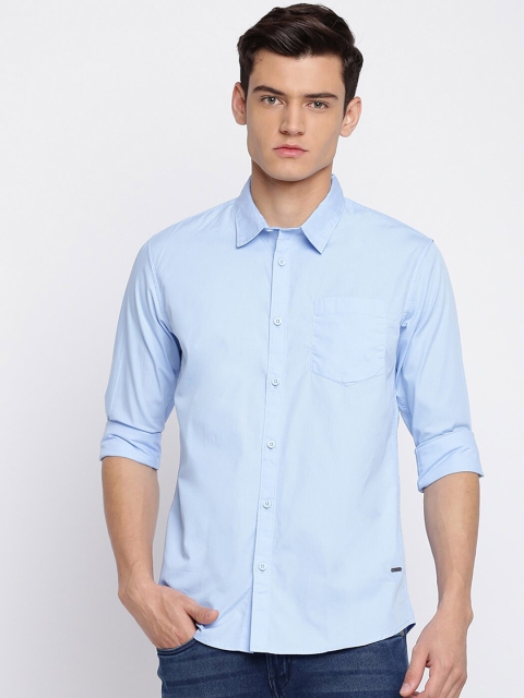 

abof Men Blue Slim Fit Casual Cotton Shirt