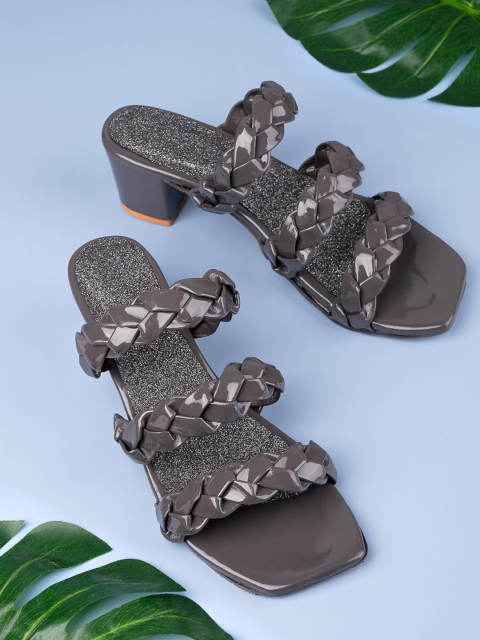 

Trendigo Grey Open Back Block Sandals