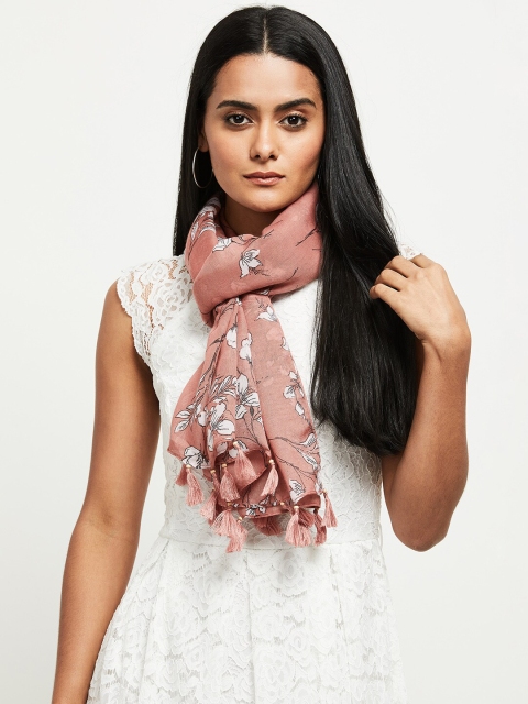 

Max Women Pink & White Printed Scarf
