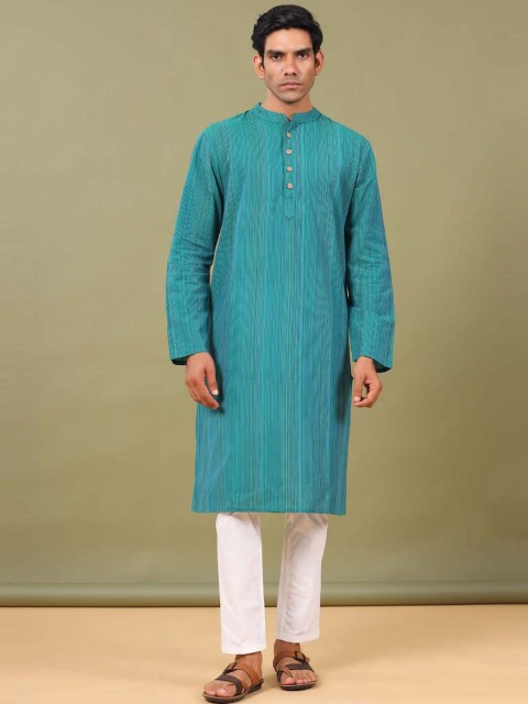 

Tistabene Men Sea Green Cotton Kurta